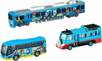 Takara Tomy Tomica Thomas and Friends Train Bus School Bus Toy Set Japan - Image 1 of 4