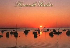 Ein Möwenblick auf den Hafen, Plymouth, Massachusetts -- POSTKARTE - Bild 1 von 2