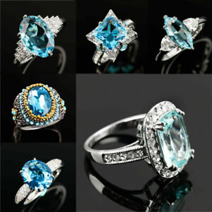 925 Silver Ring Size 6-10 Jewelry Women Wedding Ring Gift Cubic Zirconia Elegant
