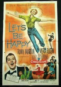Let's Be Happy 1957 original Póster de película de teatro 1SH comedia romance musical U940 - Imagen 1 de 3