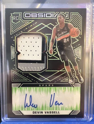 2020-21 Obsidian Devin Vassell True RPA Green Etch 24/25 Number Match! Rookie - Image 1 of 2