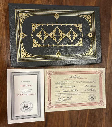 Easton Press: Memoirs, David Rockefeller SIGNED 1st Ed. LEATHER w/COA ...