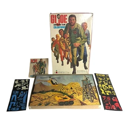 Vintage GI JOE Adventure Team Colorforms Play Set 1973 Hasbro ~ 99% COMPLETE! - Image 1 of 4