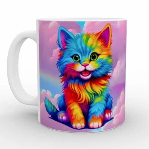 Mia's Kitty Cat - Mug Set, Cute Happy Rainbow Feline, Dreams Pink Clouds, Gift - Picture 1 of 12