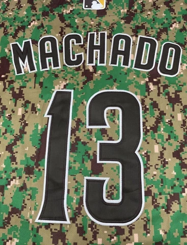 PADRES JERSEY #13 MANNY MACHADO SIZE STITCHED SAN DIEGO CAMO GREEN Cover