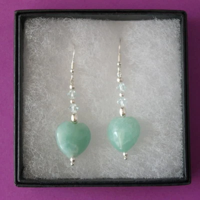 Bella Orecchini Con Brasiliano Acquamarina Gemme 3.2 Gr. 3.5 Cm. Lungo + Ganci - Immagine 1 di 4