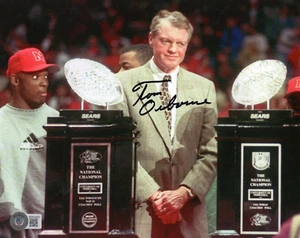 TOM OSBORNE SIGNED NEBRASKA CORNHUSKERS 8x10 PHOTO BECKETT BAS COA BD63083 - Picture 1 of 1