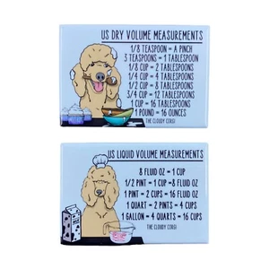 Tan Standard Poodle Dog Measuring Chart Magnets Kitchen Cooking Baking Guide - Picture 1 of 12