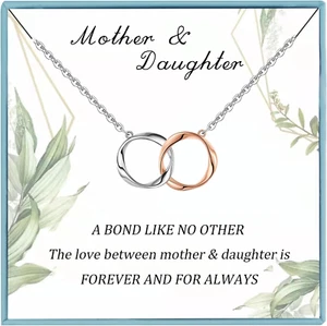 Easter Gifts for Mom from Son, Sterling Silver Mother Daughter Necklace as Gifts - Picture 1 of 12