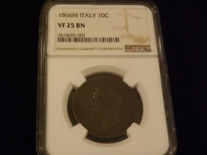 1866   10 C      ITALY      NGC AU - Picture 1 of 2