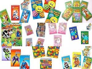  Mini Spiral Notebooks - Childrens Party Loot Bag Filler - Assorted Designs