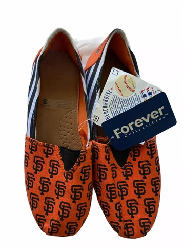 MLB San Francisco Giants Ladies Canvas Stripe Shoes Slippers Forever  S 5/6 Cover