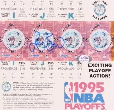 1995 Playoff Tickets Boston Celtics Autograph PSA COA Larry Bird Signed Rare - Image 1 of 2