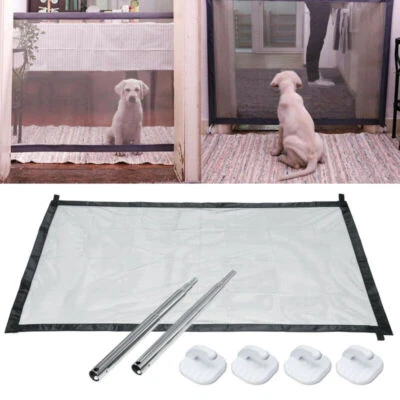 Magic Folding Net Mesh Fence Pet Safety Gate Baby Enclosure Stair Kitchen Guard - Image 1 of 4