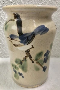 Bluebirds Marietta Run Keramik Vase Athen Ohio Gus Sherman signiert Vögel - Bild 1 von 12