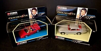 Corgi James Bond Cars Lot  1995 - Aston Martin Silver DB5 And Red Ferrari 355 - Image 1 of 4