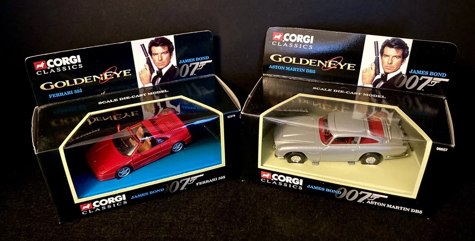Corgi James Bond Cars Lot  1995 - Aston Martin Silver DB5 And Red Ferrari 355 - Image 1 of 4
