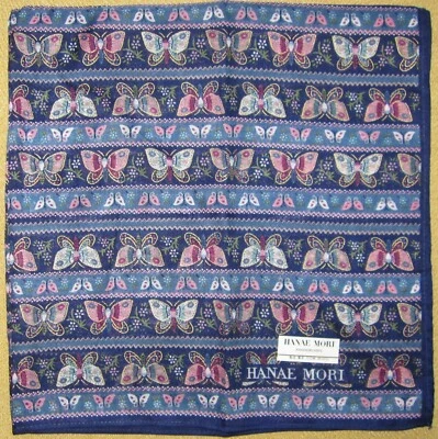 HANAE MORI *Бабочки выстроились в линию коллекционные носовые платки 43 см /YONEYAM * 11 - Изображение 1 из 4