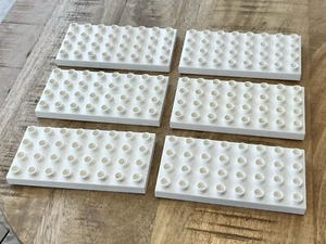 Lego DUPLO 4x8 White Plates- Lot of 6 Base 4 x 8 x 1/2 (Thick) Plate #4672 - Picture 1 of 6