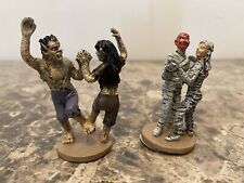 Lot Of (2) Miniature Halloween Decor Werewolf And Mummy Couple Magnet Base 