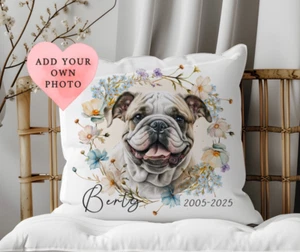 Personalisiertes Kranz Design Memorial Hund Kissen Haustier Verlust Erinnerung Kissen Geschenk - Bild 1 von 2