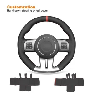 Hand Stitch Suede Car Steering Wheel Cover for Dodge Challenger SRT Charger SRT - Picture 1 of 11