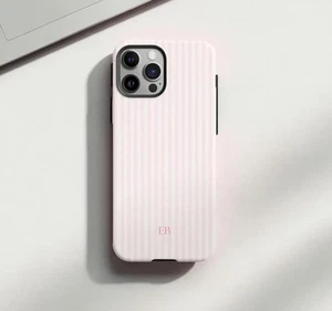 Coque téléphone esthétique Inita personnalisée rose personnalisée monogramme pour iPhone 11 à 16 - Photo 1 sur 2