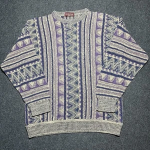 Vintage 3D Strick Pullover Herren Medium Coogi Style Struktur Grunge Nordstrom 90’s - Bild 1 von 7