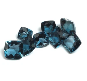 Piedras preciosas sueltas AAA corte cojín natural topacio azul Londres para hacer todas las joyas - Imagen 1 de 15