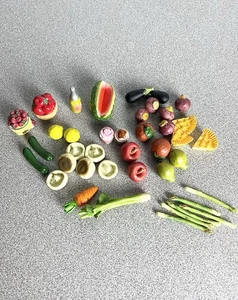 Mixed Lot Of Mini Fruit Vegetables Dollhouse Vignette Display Play - Picture 1 of 8