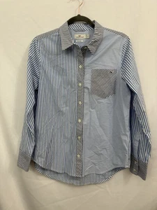 Vineyard Vines Blue White Striped Long Sleeve Button Down Shirt Womens Size 4 - Picture 1 of 8