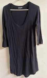 James Perse 1 Dark Grey Lt Wt Self Fabric Lined Jersey Dress - Bild 1 von 8