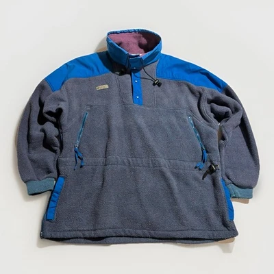 Vntage Columbia Radial Sleeve Fleece Anorak Pullover USA Made 90s Blue/Purple XL - Image 1 of 4