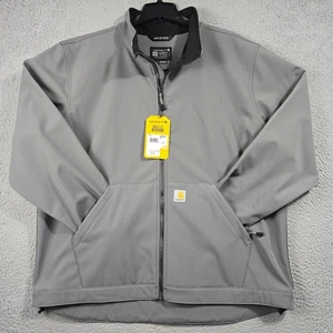 Carhartt Soft Shell Hooded Jacket Mens 2XL Grey Outdoor Relaxed Rain NWT - Picture 1 of 14