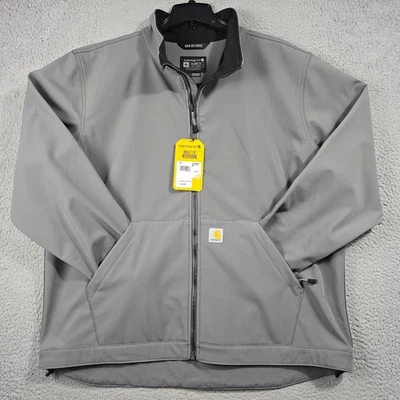 Carhartt Soft Shell Hooded Jacket Mens 2XL Grey Outdoor Relaxed Rain NWT - Image 1 of 4
