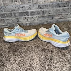 HOKA ONE ONE Bondi 8 Women's Peach/Yellow Running Shoes Size 9B 1127952 - Picture 1 of 9