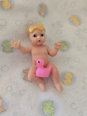 Zuru My Mini Baby Series 2.  Eyes Open!  Baby, bow and duck. OOAK! - Image 1 of 2