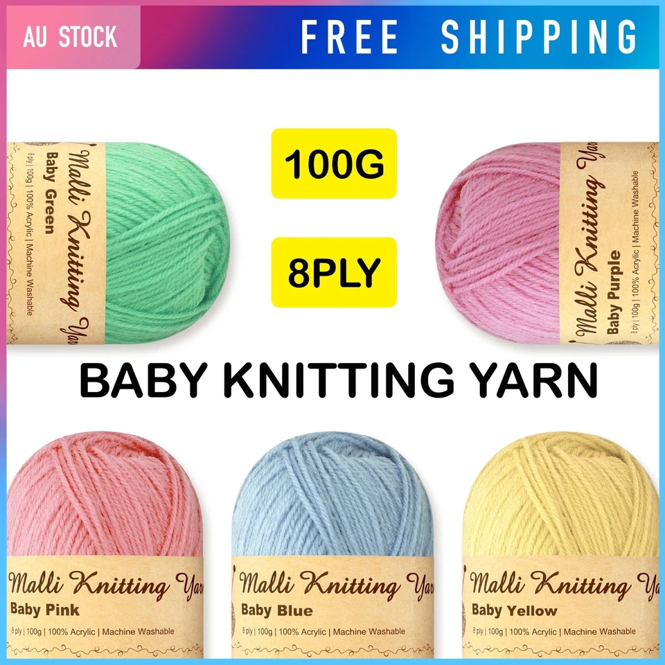 Baby Malli Knitting Yarn Extra Soft 8ply Acrylic Crochet Craft Fine Thread Ball - image 1 of 1