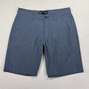 Travis Mathew Shorts Mens 32 Blue Gray Plaid Stretch Performance Golf Modern - Picture 1 of 15