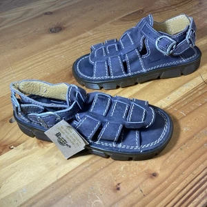 Doc Martens Kids Sandals DEADSTOCK #6447 Brown Leather Weave Size 13 (P) - Picture 1 of 7