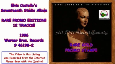 Elvis Costello - All This Useless Beauty (CD,1996,Warner,1st Ed) RARE GOLD PROMO - Image 1 of 4