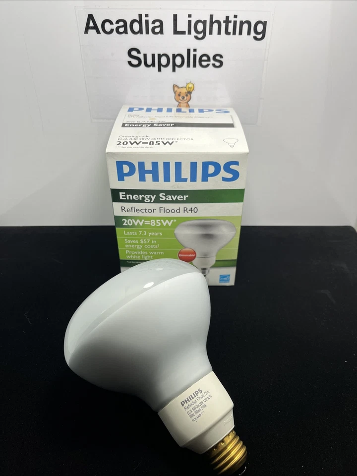 ⚡️1⚡️Philips Marathon Energy Saver Reflector Flood 20W = 75W Dimmable - Image 1 of 4