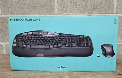 New Logitech MK550 Wireless Wave Ergonomic Keyboard + Mouse Combo Unused! - Image 1 of 4
