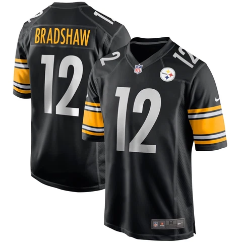 Pittsburgh Steelers Terry Bradshaw Nike Black Official NFL Retired Game Jersey Cover
