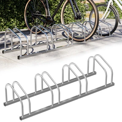 BAKAJI Parcheggio 4 Posti Porta Bici Stand Rastrelliera Cavalletto Biciclette Acciaio