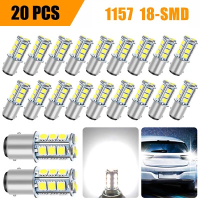 REDTAGTOWN 20x Super White 1157 BAY15D 18SMD RV Camper Trailer LED Interior Light Bulbs 12V