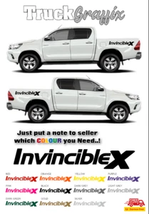 INVINCIBLE X HILUX Pick up 4x4 VEHICLE GRAPHICS DECALS STICKER SET #2 - Picture 1 of 3