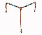 Premium Quality Western Breast Collar with Bead Design Blue Zic Zac Embroidery