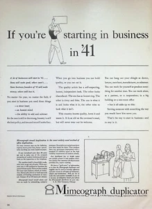 VINTAGE 1940s Print Ad ~ Mimeograph Duplicator ~ Stencil Duplications... - Picture 1 of 1
