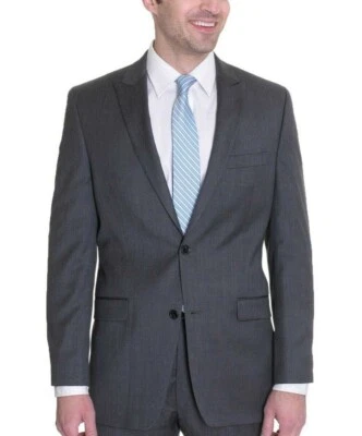 Blazer Abrigo Deportivo Alfani ROJO Calce Ajustado Gris Dos Botones 100% Lana Con Solapas Pico Foto 1 de 4